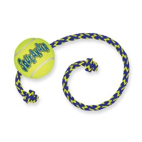 KONG Squeakers Tennis Ball with Rope - Medium