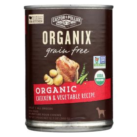 Castor And Pollux Organic Grain Free Dog Food - Chicken And Vegetables - Case Of 12 - 12.7 Oz.