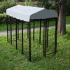 Dog Kennel with Roof Cover Heavy Duty Dog Crate for Medium and Large-sized Dogs, Black (Sandblasted)