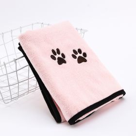 Solid Color Printed Microfiber Pet Towel (Option: Pink-50cmX90cm)