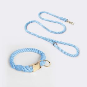 coWeaving Gradient Colored Cotton Rope Pet Collar (Option: Sky Blue-M)