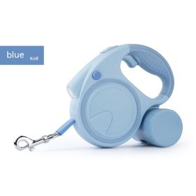 New Pet Flashlight Automatic Retractable Leash (Option: Blue-155140MM 5 M Long A1)