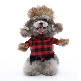 Pet Supplies Cartoon Upright Puppy Clothes (Option: PF88 Werewolf-S)