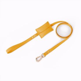 Small Dog Soft Leather Pet Box Leash (Option: Traction ropebright yellow-150cmX2.5cm)