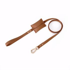 Small Dog Soft Leather Pet Box Leash (Option: Leashdeer brown-150cmX2.5cm)