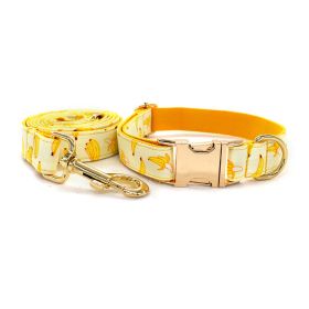 Yellow Banana Dog Traction Rope (Option: Collar and traction rope-L)