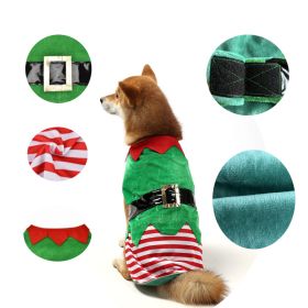 Christmas Dog Clothes Green Elf Pet Clothes (Option: Green Without Light-S)