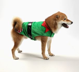 Christmas Dog Clothes Green Elf Pet Clothes (Option: Green Without Light-L)