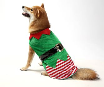 Christmas Dog Clothes Green Elf Pet Clothes (Option: Green Without Light-XXL)