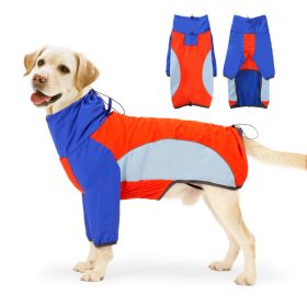 Dog Outdoor Waterproof Warm Shell Jacket (Option: Red And Blue Color Matching-S 4)