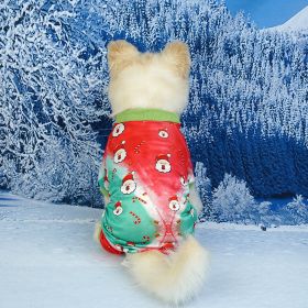 Pet Christmas Clothes Home Red Green (Option: Green Santa Claus-S)