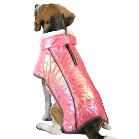 Pet Clothes Waterproof Velvet Warm (Option: Colorful Pink-M)