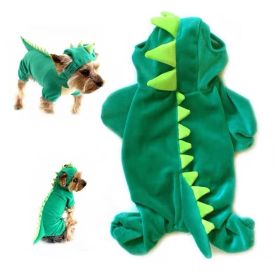 Halloween Dog Clothes Stretch Dinosaur Transformation Costume (Option: Green-S)