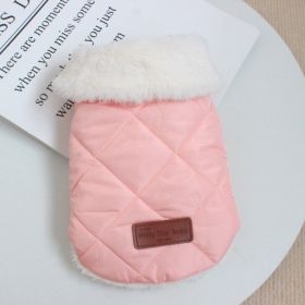 Dog Clothes Autumn And Winter Clothing Thickened Warm Cotton Coat (Option: Pink-S)