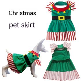 Pet Christmas Clothes Cute Warm Dog Skirt (Option: Green-XXL)