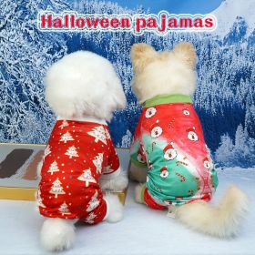 Pet Christmas Clothes Home Red Green (Option: White Christmas Tree-M)