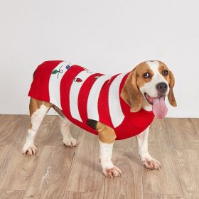 Pet Striped Christmas Lantern Turtleneck Sweater (Option: Red And White-XXL)