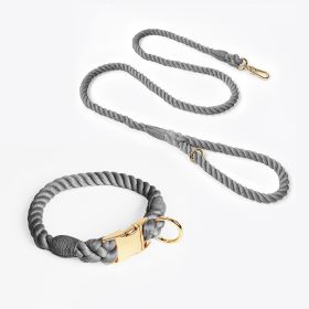 coWeaving Gradient Colored Cotton Rope Pet Collar (Option: Dark Grey-S)