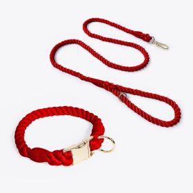 coWeaving Gradient Colored Cotton Rope Pet Collar (Option: Wine Red-XL)