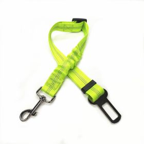 Pet Car Reflective Elastic Seat Belt Dog Car Buffer Dog Leash (Option: Fruit Green-74cm)