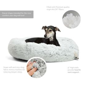 Sheri Original Calming Donut Shag Cuddler, 36x36 Frost (size: large36")