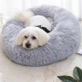 Pet Bed For Dog & Cat; Plush Cat Bed Warm Dog Bed For Indoor Dogs; Plush Dog Bed; Winter Cat Mat (Color: Light Grey)