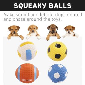 Squeaky Dog Toys; Natural Latex Rubber Dog Balls;  Soft ;  Bouncy & Durable for Small Medium Dogs Puppy Interactive Chew Sound Fetch Play (colour: Small size latex football)