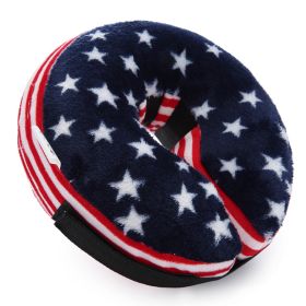 Soft Dog Cone Collar for After Surgery - Inflatable Dog Neck Donut Collar - Elizabethan Collar for Dogs Recovery (colour: CQLQ10 American flag)