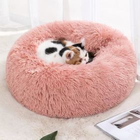 Pet Bed For Dog & Cat; Plush Cat Bed Warm Dog Bed For Indoor Dogs; Plush Dog Bed; Winter Cat Mat (Color: Pink)