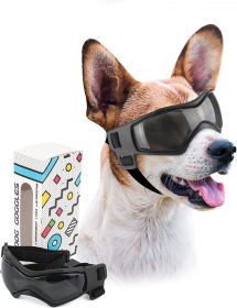 Dog Goggles Small Breed; Easy Wear Small Dog Sunglasses; Adjustable UV Protection Puppy Sunglasses for Small to Medium Dog (Color: Black)