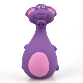 Latex sound toys for dogs; cartoon dog toy for elephants and cows; pet toy (Color: Purple Elephant)