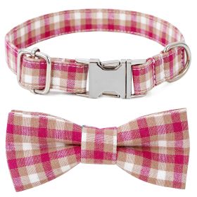 Plaid Dog Collar with Bow Pet Gift Adjustable Soft and Comfy Bowtie Collars for Small Medium Large Dogs (colour: Style 3)