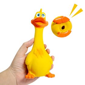 Pet Latex Bite Toy Grows Strangely Standing Chicken Big Mouth Duck Latex Sounding Bite Resistant Dog Toy (Color: Yellow duck)