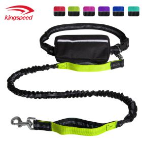 Hands Free Dog Leash with Zipper Pouch; Dual Padded Handles and Durable Bungee for Walking; Jogging and Running Your Dog (colour: Green suit)