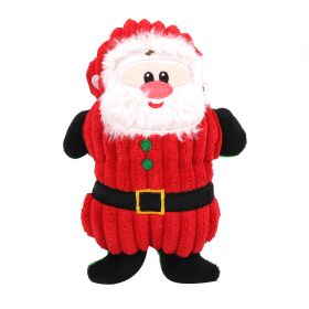 Christmas pet chew toy Pet plush voice toy Christmas molar bite-resistant cute cartoon dog toy (Color: Santa Claus)