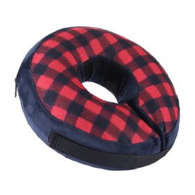 Soft Dog Cone Collar for After Surgery - Inflatable Dog Neck Donut Collar - Elizabethan Collar for Dogs Recovery (colour: CQLQ04 Red and Black Velcro)