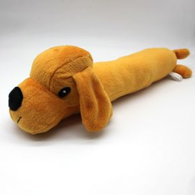 Pet dog gnaws and makes sounds toy dog plush toy; clean teeth toy dog toy cat toy (colour: yellow dog)