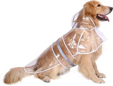 Reflective Dog Raincoat Hooded Slicker Poncho for Small to X-Large Dogs and Puppies; Waterproof Dog Clothing (Color: Clear)