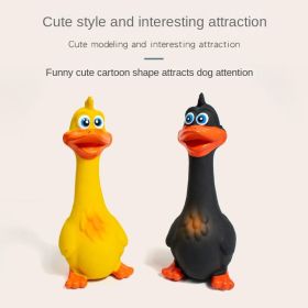 Pet Latex Bite Toy Grows Strangely Standing Chicken Big Mouth Duck Latex Sounding Bite Resistant Dog Toy (Color: Black duck)