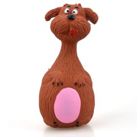 Latex sound toys for dogs; cartoon dog toy for elephants and cows; pet toy (Color: Brown puppy)