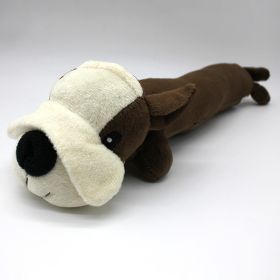 Pet dog gnaws and makes sounds toy dog plush toy; clean teeth toy dog toy cat toy (colour: Coffee dog)