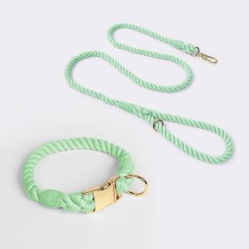 coWeaving Gradient Colored Cotton Rope Pet Collar (Option: Mint Green-S)