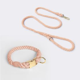 coWeaving Gradient Colored Cotton Rope Pet Collar (Option: Skin Pink-XL)