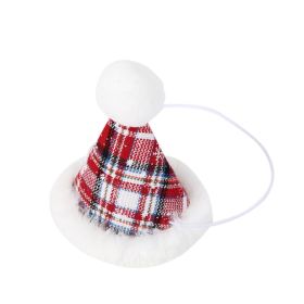 Pet Christmas Party Dress Up Dog Triangular Binder (Option: Snowflake White Red Plaid Hat)