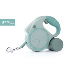 New Pet Flashlight Automatic Retractable Leash (Option: Green-155140MM 5 M Long A1)