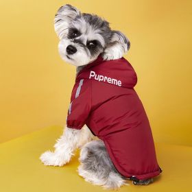 Winter Dog Clothing Plus Velvet Thick Jacket (Option: Red-L)