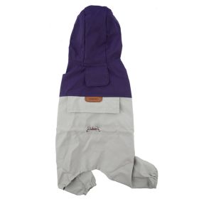 Pet Raincoat Small And Medium Size Dog Clothing (Option: Purple Gray-L)