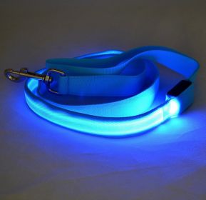 LED Luminous Traction Belt Dog Leash (Option: Blue-Rechargeable Sling)