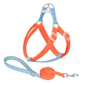 Macaron Traction Dog Rope Small And Medium Sized Pets (Option: Set Orange Blue-M)